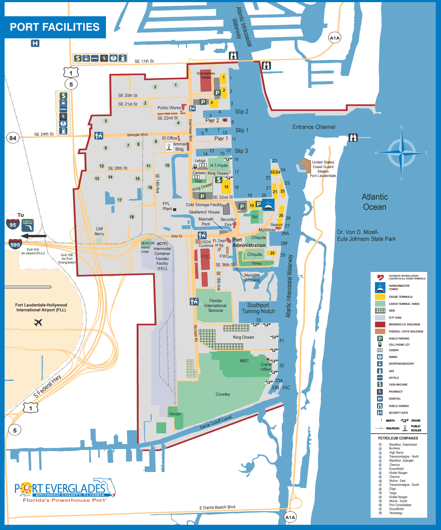 Port Everglades port facilities map