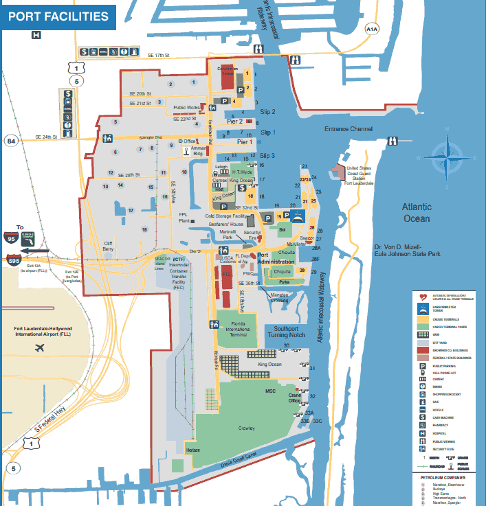 Port map of Fort Lauderdale Cruise port